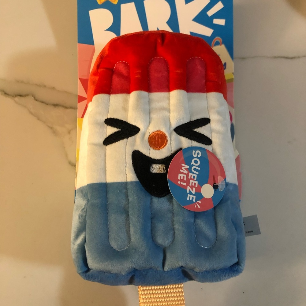 Barkbox Rocket Droolsicle Sqeeker Toy Popsicle Red White & Blue Dog Toy All Size